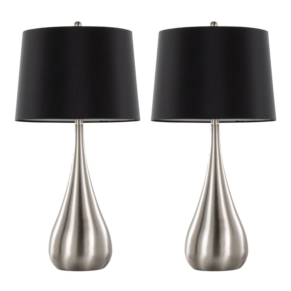 Photos - Floodlight / Street Light LumiSource  Pebble 29" Contemporary Table Lamps Brushed Nickel w(Set of 2)