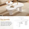MDF Nesting Cloud Coffee Table Set of 2 with Round Side Table and Thick Legs for Living Room, Apartment, or Office - 3 of 4