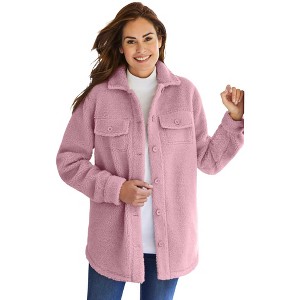 Woman Within Plus Size Berber Button-Front Jacket - 1 of 4