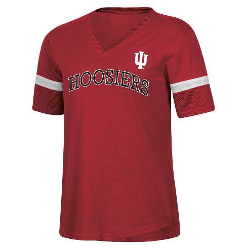 NCAA Indiana Hoosiers Women's Mesh Trim V-Neck T-Shirt - image 1 of 3