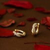 Cubic Zirconia Huggie Earrings 14k Gold Plated Tiny Earrings Small Huggie Hoop Earrings Simple Lightweight Hoops Gift for Women - 4 of 4