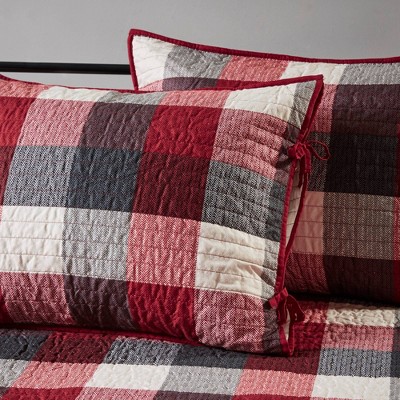 Red and Black Plaid Reversible Daybed Cover Set