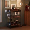 Bar Cart, Bar Carts for The Home, Bar Carts on Wheels, 3 Tier Bar Cart with Wine Rack - 4 of 4