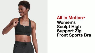 Women s Sculpt High Support Zip front Sports Bra All In Motion Target