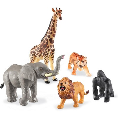 TEMI Jumbo Jungle Animal Figures, Large Realistic Wildlife Toys for Kids and Toddlers