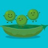 Girl's Design By Humans Cute jumping peas in pod cartoon illustration By thefrogfactory T-Shirt - 2 of 3