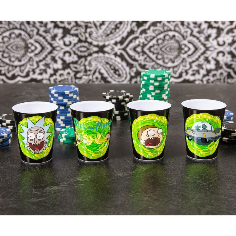 Silver Buffalo Rick and Morty 1.5-Ounce Plastic Mini Shot Glass Cups | Set of 4, 3 of 7
