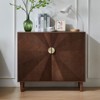 LOVSO 39.4''Kitchen Sideboard,Mid-Century Wood Coffee Bar Buffet,with 2 Doors and ShelvesTable for Kitchen Dining Room,Living Room,Walnut - 2 of 4