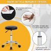 FDW Salon Chair Rolling Stool Adjustable 12 Inches Hydraulic Rolling Swivel Bar Stool Tattoo Facial Massage Salon Chair with Padded Seat, Black - 3 of 4