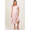 Pinkblush Light Pink Flutter Sleeve Maternity Midi Dress - 2 of 4