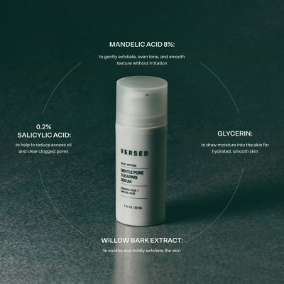Versed Skin Refine Gentle Pore Clearing Serum - 1 fl oz: Vegan, Salicylic Acid, Paraben-Free, For Normal & Oily Skin