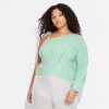 Women's One Shoulder Tie Cable Pullover Sweater - Wild Fable™ - 2 of 3