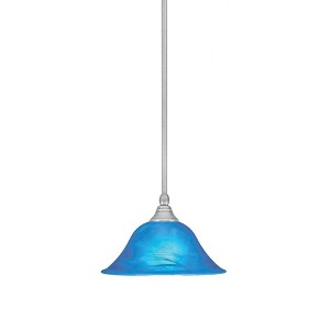 Toltec Lighting Any 1 - Light Pendant in  Brushed Nickel with 10" Blue Italian  Shade - 1 of 1