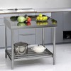 Stainless Steel Prep Table with Backsplash | Heavy-Duty Adjustable Commercial Work Table for Kitchen, Restaurant & Home Use - 3 of 4
