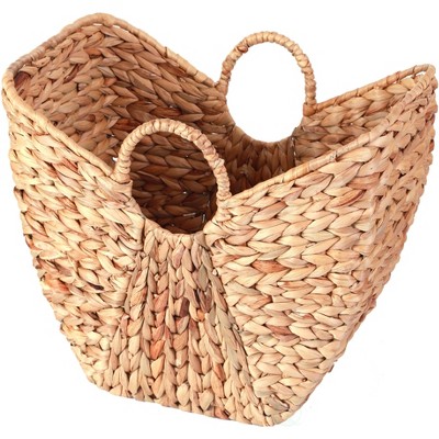 Vintiquewise Large Wicker Laundry Basket with Round Handles