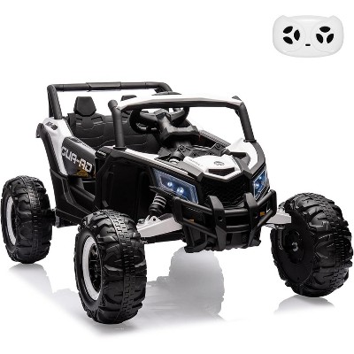 24V Kids Ride-On UTV Car with Remote Control, Spring Suspension, LED Lights, Music & USB, Metal Frame Battery Powered Electric Vehicle Toy