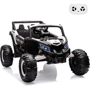 24V Kids Ride-On UTV Car with Remote Control, Spring Suspension, LED Lights, Music & USB, Metal Frame Battery Powered Electric Vehicle Toy - 1 of 4
