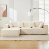 108" Cloud Couch Modular Sectional Sofa with Left Chaise,Deep Seat Corduroy Convertible Sleeper Sofa,No Assembly,Cream Sofa for Living Room - 4 of 4