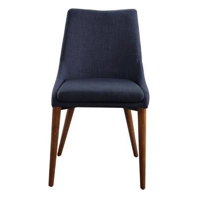 Navy Low-Profile Upholstered Wood Side Chair