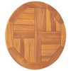 vidaXL Table Top Solid Teak Wood Round 1" 19.7" - 3 of 4