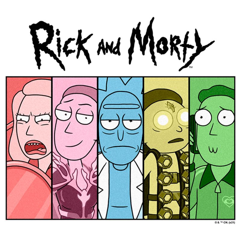 Men's Rick And Morty Colorful Family Panels T-Shirt, 2 of 6