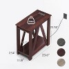 GALAXHERO Set of 2 Farmhouse End Tables with Charging Station, Slim Sofa Side Tables with Open Storage Shelf, Espresso Finish, Ideal for Living Room - 3 of 4