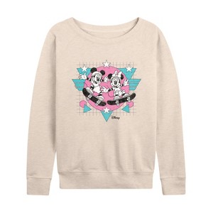 Women's - Disney - Mickey & Friends Lightweight French Terry Wide Neck Long Sleeve Shirt - 1 of 4