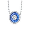 Guili Sterling Silver Rhodium-Plated Pendant Necklace with Round CZ in Purple or Blue—An Elegant Accent to Elevate Any Look. - 2 of 4