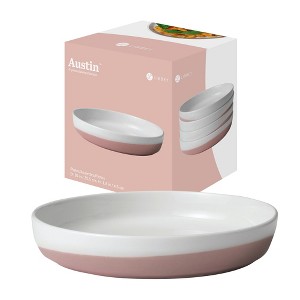 Libbey Austin 10 inch Porcelain Coupe Dinner Plate, Set of 4, Himalayan Salt Pink - 1 of 4