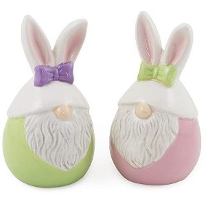 Boston International Easter Spring Table Décor Ceramic Salt & Pepper Shakers, Set of 2, Easter Bunny Gnome - 1 of 4