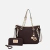 MKF Collection Lina Vegan Leather Shoulder Bag and Wallet by Mia K - Chocolate - 2 of 4