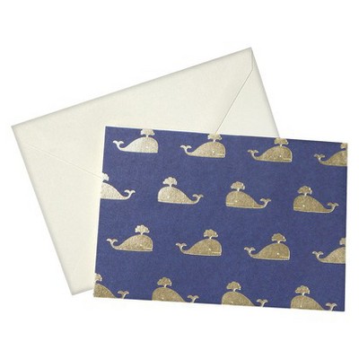 24ct Metallic Whales Blank Cards