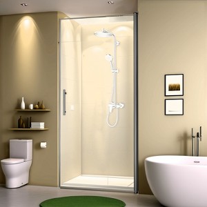 CIPACHO Adjustable Pivot Swing Shower Door: Matte Black, Leak-Proof & Durable,30*72 Inch - 1 of 4