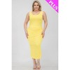 Slickblue Flattering Plus Size Bodycon Midi Dress with Square Neck and Ruched Detailing, Color and Size Options - 2 of 4