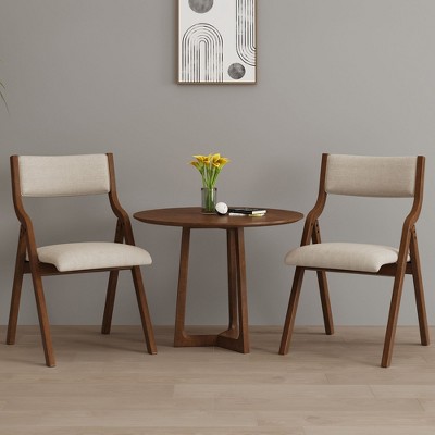 CAVINAS 18" Folding Dining Chairs,Armless Foldable Chairs for Dining Table with Upholstered Backrest,Set of 2
