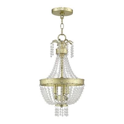 Winter Gold Mini Chandelier with Clear Crystals
