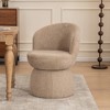 YOUNIKE Swivel Makeup Vanity Chair Boucle Fabric Barrel Accent Chair Upholstered Dining Chair 22" Wide Sofa Chair for Dressing Nook - 2 of 4