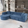 109.2" Chenille L-Shape Modular Sectional Sofa with Two Throw Pillows, High-Density Foam Filled - 2 of 4