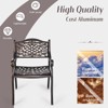 Tangkula 2/4 Pieces Outdoor Bistro Dining Chair Set All-Weather Cast Aluminum Chairs with Armrests and Curved Seats - 3 of 4