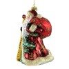 Huras 7.0 Inch Santa W/ Glittered Beard Ornament Christmas Snow Flake Tree Ornaments - 2 of 3