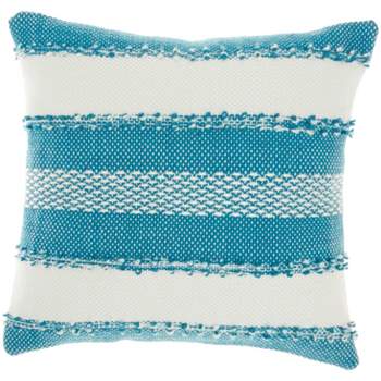 Woven Striped and Dots Indoor/Outdoor Throw Pillow  - Mina Victory