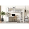 NicBex Full/Queen Metal Loft Bed with Wardrobe,L-shaped Desk,Headboard&Shelves,Versatile Gaming Loft for Kids,Teens&Gamers,350lbs Max - 2 of 4