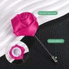 Unique Bargains Wedding Groom Boutonnieres Rose Flower Lapel Pins for Men 1 Pc - 2 of 4