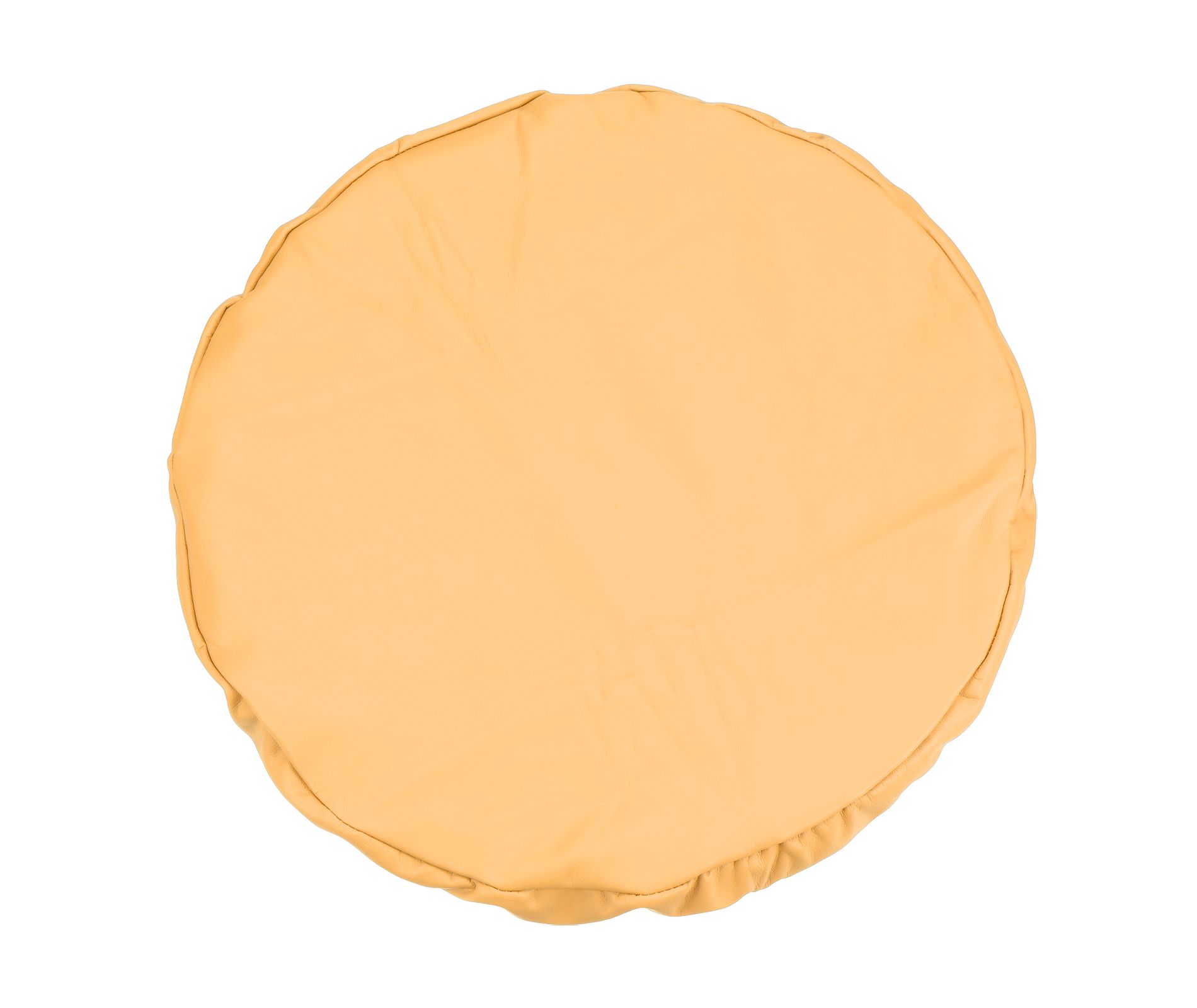 Unique Bargains Round PU Leather Bar Stool Cover for Dia 12"-14" Chair Light Yellow