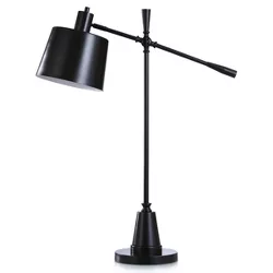 Gemma Metal Task Desk Lamp with Shade Black - StyleCraft