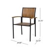 SKRAN Set of 2 Acacia Wood Outdoor Patio Dining Chairs, Modern Industrial Design Chairs with Vertical Slats for Lawn, Garden, Backyard - 3 of 4