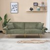 KWPZQEB 79" Corduroy Sofa Bed, Convertible Futon Sofa Bed w/ Pillows, Modern Loveseat w/ Adjustable Backrest, Recliner Sleeper Sofa for Apartment - 2 of 4