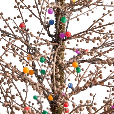 4ft Multicolor LED Frosted Berry Twig Christmas Tree
