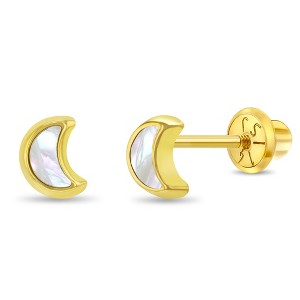 Girls' Shaped Mother of Pearl Screw Back 14k Gold Earrings - In Season Jewelry - 1 of 3