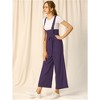 Allegra K Women's High Waist Wide Leg Belted Button Long Overalls Jumpsuit - 2 of 4